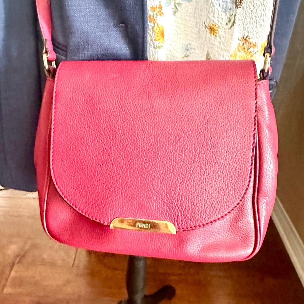 Fendi Pink Leather Crossbody Bag